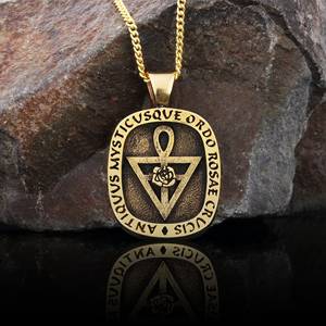 Pendentif BOJ RCJ 008 Victorien personnalisé Rosicrucien fait main en argent sterling, symbole alchimique de la Croix de la Rose, en solde à prix réduit - Product Image 2