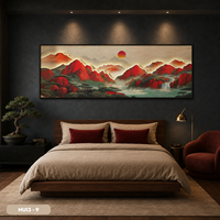 Peinture murale paysage montagneux du Vietnam en soie, artisanat exquis fait main, décoration intérieure, marque HALO, vente en gros usine