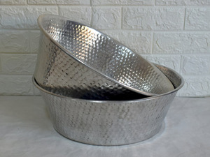 Pédicure en aluminium martelé poli Grand bol Spa Essentials Bassin de pédicure rond Soulagement des pieds et massage Bol rond - Product Image 2