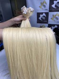 Meilleur prix d'usine pour une qualité supérieure 100% Extensions de cheveux humains bruts Blonde Straight Weft Double Drawn Virgin Hair Dyed - Product Image 6