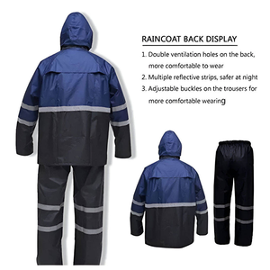 Combinaison de pluie réfléchissante en tissu Oxford haute densité, vêtements de travail imperméables, USA Europe, combinaison de pluie professionnelle pour l'extérieur, enduite de PU - Product Image 3