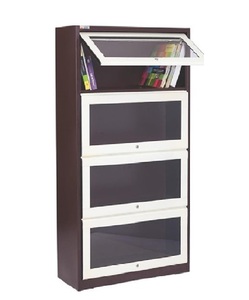 Estantería Flotante Moderna y Duradera de Bambú con Puertas Abatibles de Vidrio, Estantería de Biblioteca de Más de 6 Niveles - Product Image 1