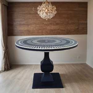 Mesa de Centro con Incrustaciones de Hueso de Aspecto Elegante, Personalizable en Forma y Tamaño, Decorativa para el Hogar, Sala de Estar, Dormitorio, Hotel, Restaurante, Cafetería - Product Image 2