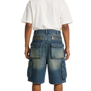 Shorts en jean décontractés pour hommes de qualité supérieure, 100% coton, extensibles, avec poches zippées, pour l'été - Product Image 4