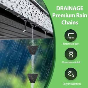 Chaînes de pluie en fer – Design moderne du milieu du siècle résistant aux intempéries pour des systèmes de drainage de jardin élégants et des éléments architecturaux - Product Image 6