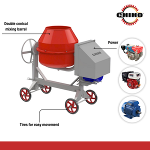 Máquinas mezcladoras de concreto Mini de Vietnam Motor diesel o de gasolina duradero, capacidad de tambor 250 350 litros para construcción - Product Image 1
