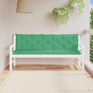 Lot de 2 coussins de banc de jardin en tissu Oxford vert, en fibres creuses, au design élégant - Product Image 1