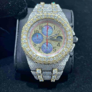 Montre de haute qualité en moissanite DEF de laboratoire, style hip-hop, avec diamants incolores et mécanisme automatique ou manuel - Product Image 1