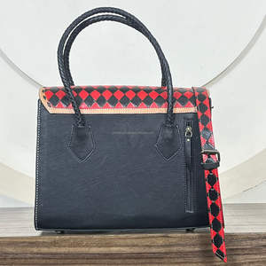 Sac fourre-tout en cuir de vachette fait main à bas prix avec motif à carreaux Sac à main western élégant Sac à main tendance pour femmes Sac bandoulière - Product Image 6