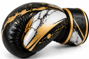 Guantes de Boxeo Negros con Detalles en Dorado, de Cuero PU, con Correa Ajustable para la Muñeca, Ligeros, para Artes Marciales - Product Image 5