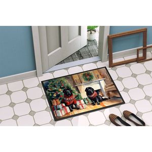 Mastín tibetano acogedor Felpudo de Navidad antideslizante para interiores y exteriores 24H X 36W alfombra de pila baja para puerta Delantera lavable de entrada - Product Image 4
