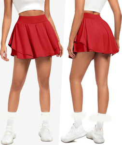 Jupe de tennis courte respirante taille haute 95% polyester écologique anti-humidité pour l'entraînement, le golf, le yoga et les loisirs pour femme - Product Image 2