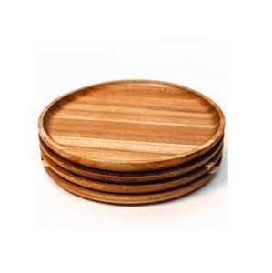 Plato Redondo de Madera para Servir, Hecho a Mano, Estilo Minimalista, Color Sólido, Estilo Orgánico, Moderno, Rústico, Chic, Vajilla de Lujo para la Mesa - Product Image 1