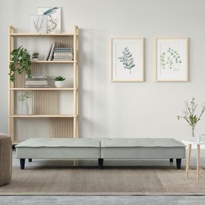 Sofá Cama de Terciopelo Gris Claro 100% Poliéster, Tamaño Grande, Construcción de Madera Contrachapada y Plástico - Product Image 3