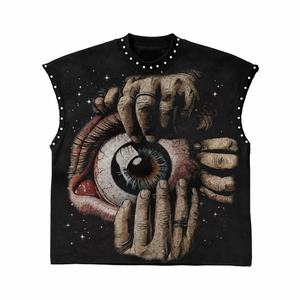 Custom Vintage Graphic Printed <b>Tank</b> <b>Top</b> 100% Cotton Jersey Fabric Sleeveless O Neck T Shirt Unisex Casual Wear OEM Wholesale - Product Image 1