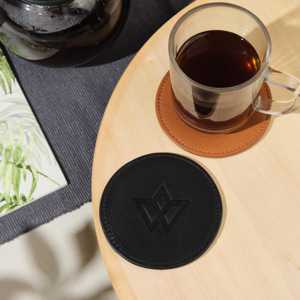 Wholesale Blank Genuine Leather <b>Coasters</b> for Laser Engraving DIY Craft Heavy Duty Round Drink Cup Mats Set LC-0060B - Product Image 4
