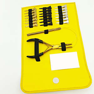 Kit de Pinzas para Extensiones de Cabello de Acero Inoxidable Personalizado con Juego de Pinzas para Remover Cinta Adhesiva y Estuche de Cuero, Kit de Herramientas de Última Tendencia - Product Image 2