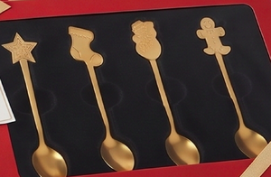 Cute Cartoon Gold Tea Spoon Set In Stainless Steel Fun Flatware For Kids Parties <b>Gifting</b> Wedding Tables And Home Use - Product Image 6
