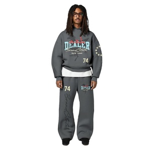 Ensemble de survêtement personnalisé pour homme 2026 avec logo imprimé, sweat à capuche et pantalon large, tenue décontractée streetwear - Product Image 1
