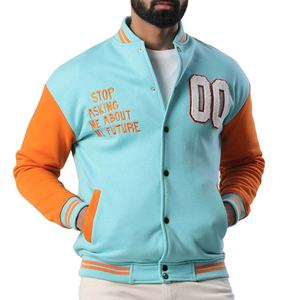 แจ็กเก็ตเบสบอลแบบมีตัวอักษรสำหรับผู้ชายเสื้อแฟชั่นมีซิป - Product Image 1
