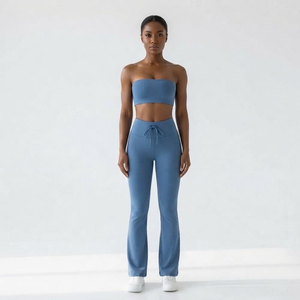 Conjunto Deportivo de Yoga para Mujer, de Alta Calidad, Diseño Popular, Color Sólido, Transpirable y de Secado Rápido - Product Image 1