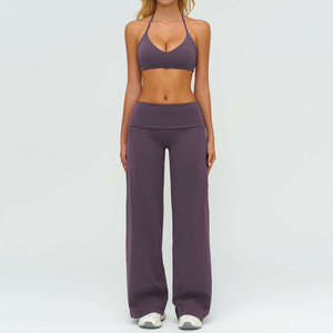 High Quality Women's Yoga <b>Bra</b> Sets Leggings 2-Piece Workout Sports Tight Anti-Wrinkle Breathable Spandex/Cotton/<b>Bamboo</b> Fiber - Product Image 3