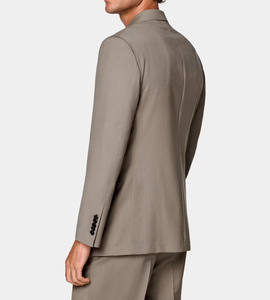 Nouvelle Collection Respirante – Costume Marron Tendance Double Boutonnage de Qualité Supérieure pour Soirée – Coupe Slim Taupe – Costume Homme Personnalisable avec Logo OEM - Product Image 2