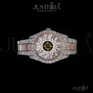 Montre à quartz RLX entièrement sertie de diamants, bracelet en alliage de 20 mm, bijoux hip-hop en moissanite, cadeau pour fiançailles, fête, mariage, anniversaire - Product Image 1