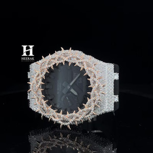 Reloj Personalizado con Diamantes Cultivados en Laboratorio GA2100, Reloj de Lujo para Hombre con Bisel de Espinas en Oro Rosa y Diamantes VVS, Venta al Por Mayor - Product Image 4