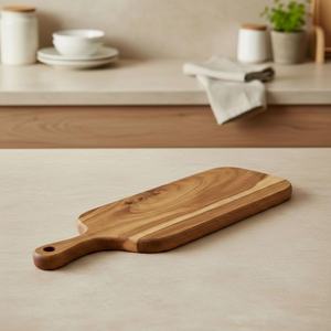Planche à découper rectangulaire en bois artisanale HASAN CRAFT HC-0001 avec poignée, écologique, compatible lave-vaisselle - Product Image 3
