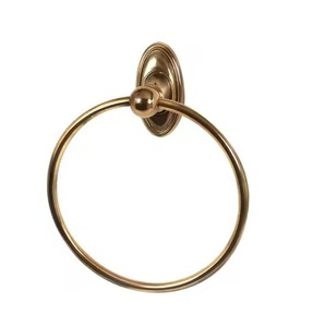 Vintage Gold Tone Metal Towel Ring With Peacock Design Wall Mounted Bathroom Storage Holder Round Single Tier Rust Resistant - Product Image 5