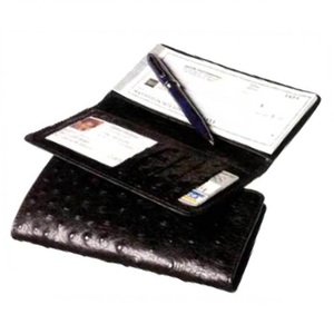 Couverture de damier unisexe en cuir véritable, étui de luxe à deux volets - Product Image 2