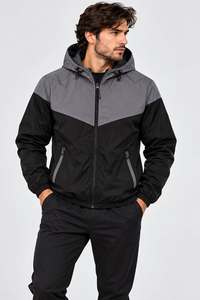 WINDBREAKER Soft Shell Hooded Blocked Waterproof <b>Jacket</b> with Badge & Embroidery Full Zip Outdoor Sport Coat - Product Image 3