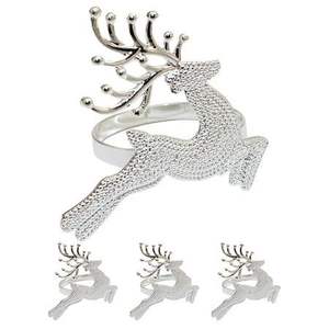 Anneau de serviette en aluminium en forme de renne pour les fêtes d'hiver et la présentation de table de Noël - Product Image 6