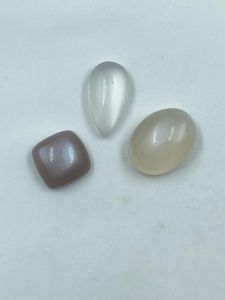 Natural Brown White And Beige <b>Colour</b> Moonstone Top Quality Crystal Stone 13.53Carat 3Pcs High Quality for Jewelry Making - Product Image 4