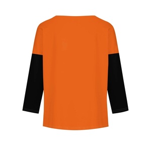 T-shirts à manches longues et col rond pour filles, imprimé citrouille effrayante pour Halloween, pour l'automne, haut amusant pour les fêtes - Product Image 2