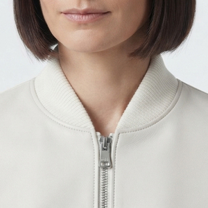 <b>Leather</b> Bomber Jacket for Ladies Women's <b>Leather</b> Bomber Jacket with Zipper Female <b>Leather</b> Bomber Jackets With Side Pockets - Product Image 4