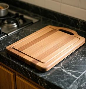Planche à découper artisanale en bois massif pour la cuisine, pour couper les légumes, les fruits, la viande, le pain, le fromage, bois naturel durable - Product Image 6