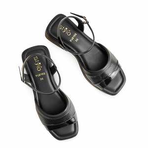 Sandale à talon pour femme noire PU0169 - Product Image 1