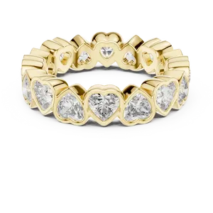 Bague Éternité Unisexe en Argent 925 avec Diamants de Laboratoire en Forme de Cœur Sertis en Bezel, 3.68 CTW Couleur E, Bijou Fin Romantique, Cadeau - Product Image 1