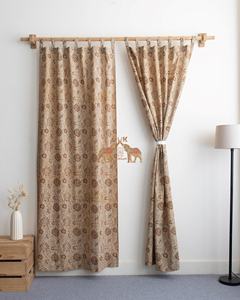 Ensemble de rideaux en coton imprimé à la main 100% style bohème pour salon, hôtel - Product Image 2