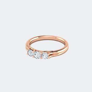 แหวนเพชรทรงกลมสามเม็ด น้ำหนักรวม 0.75 กะรัต - Product Image 6