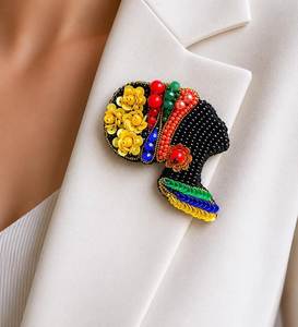 Handmade Embroidery Beaded Brooch with <b>Sequins</b> Pearls and Decorative Beads Unique Artisan Embroidery Beaded Brooch for Fashion L - Product Image 5