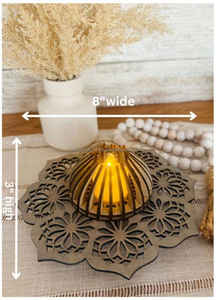 Support de lampe T en bois de bambou écologique Décoration de Noël durable faite à la main Design moderne pour salles de méditation Yoga Wellness - Product Image 4