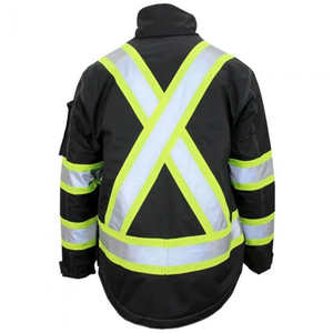 High Visibility Safety <b>Jacket</b> Class 3 Waterproof Reflective <b>Work</b> Coat with Hood and Pockets - Product Image 5
