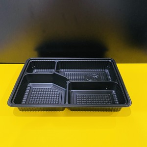 2026 New promotion 4 Compartments Disposable <b>Plastic</b> Food Container with Lid Black Color Take Away <b>lunch</b> <b>box</b> Made in Vietnam - Product Image 1