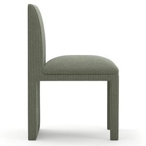 Chaise de salle à manger moderne rembourrée en tissu côtelé, sans accoudoirs, avec dossier et assise, pour salle à manger, hôtel, maison - Product Image 5