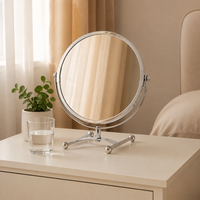 Miroir de maquillage sur pied, miroir de table rond grossissant pour cosmétiques