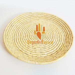 Assiette en herbe de Moonj naturelle faite à la main, multi-usages, écologique, durable, taille mini, forme ronde, Theperfectbazaar Kitchen - Product Image 2