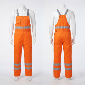Premium 280 GSM Poly Cotton Twill Unisex Hi Visibility CE Certified <b>Waterproof</b> Anti-Bacterial <b>Work</b> Bib Pant Navy Blue Reinforced - Product Image 2